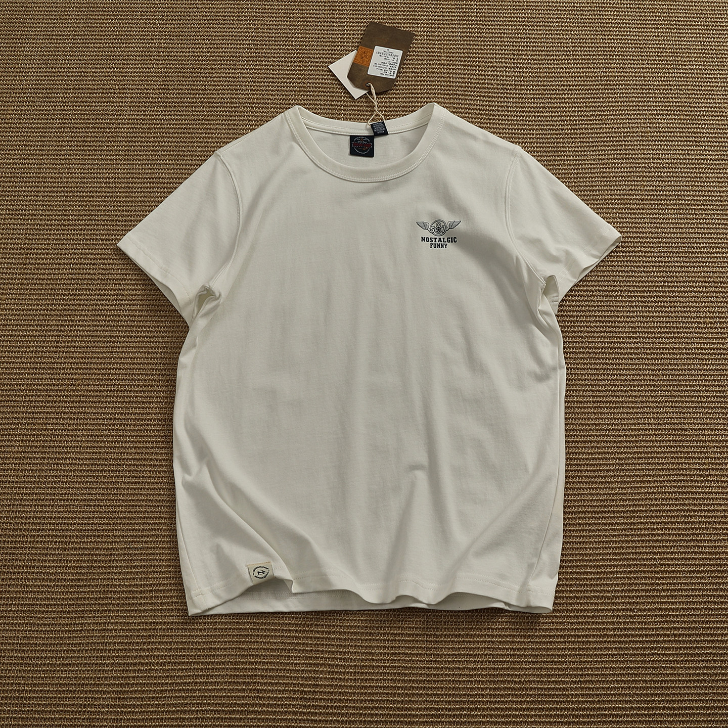 Undershirt Crew Neck - Summer Vintage Heavyweight Simple T-Shirt 100%