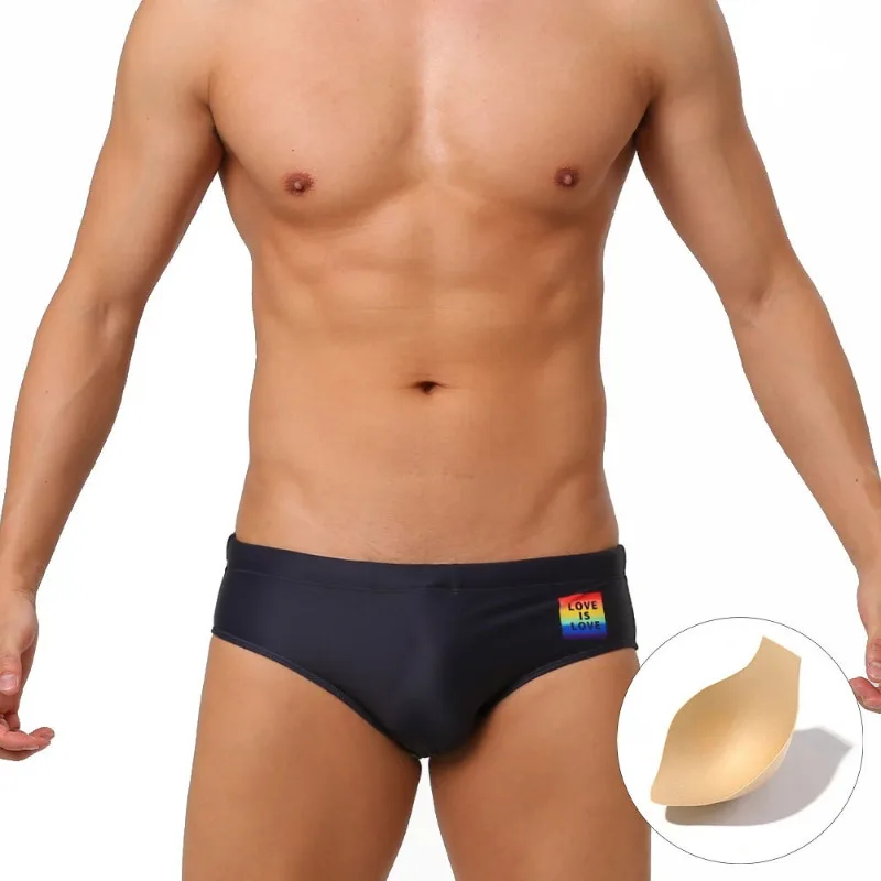 Trunk Breathable Men - Sexy Swimming Trunks Men's Gradient Letter