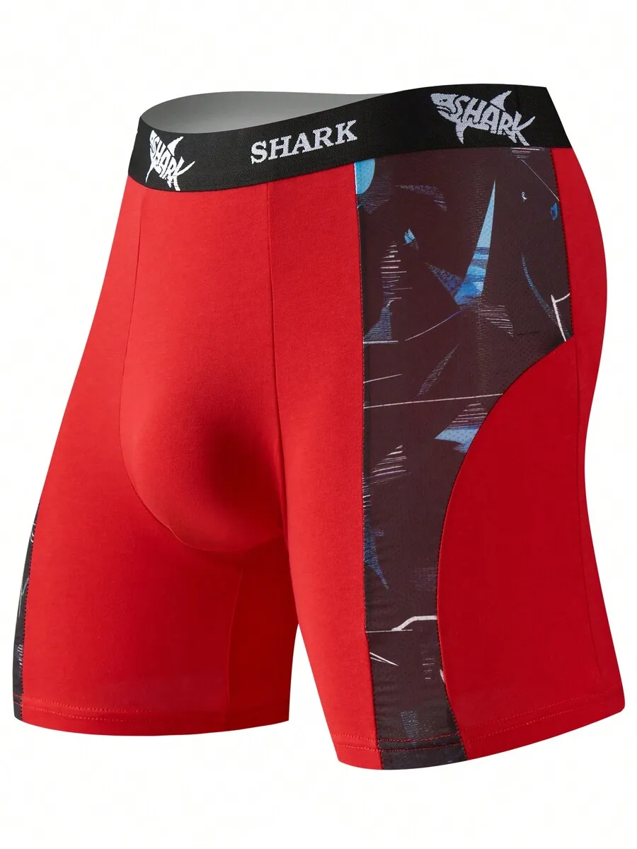 Red Spliced Mesh Boxer Shorts  - Mesh Sport Boxer 评论和价格