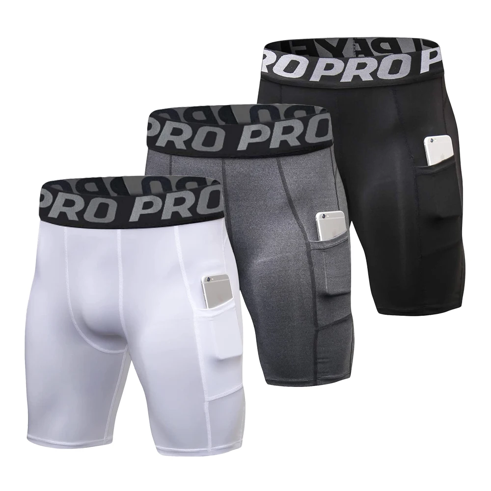 Mens Gym Shorts with Pockets W - Compression Shorts Athletes 评论和价格