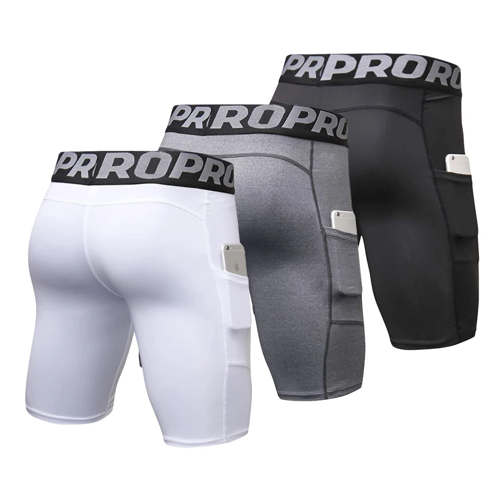 Mens Gym Shorts with Pockets W - Compression Shorts Athletes 评论和价格