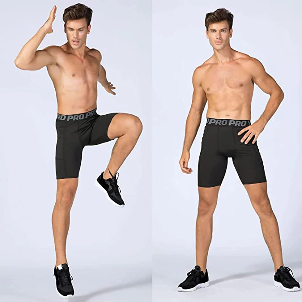 Mens Gym Shorts with Pockets W - Compression Shorts Athletes 评论和价格