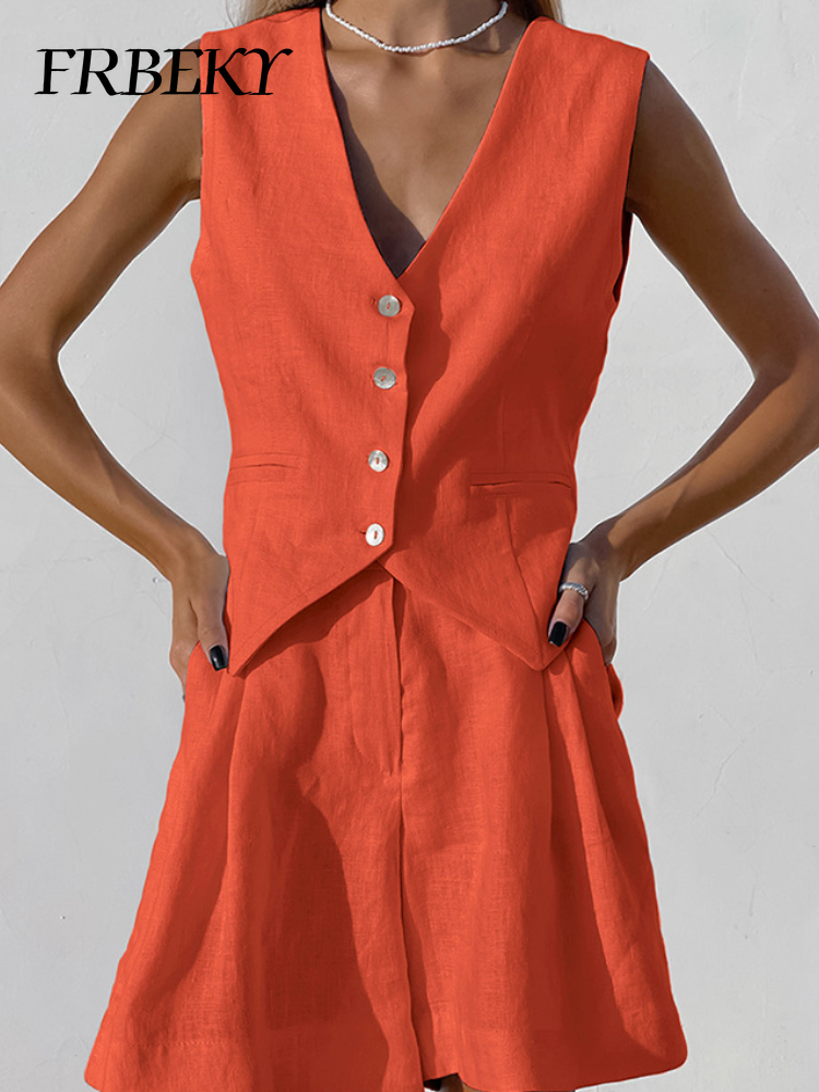 New Cotton Linen Vest Short Se - Sleeveless Undershirt 评论和价格