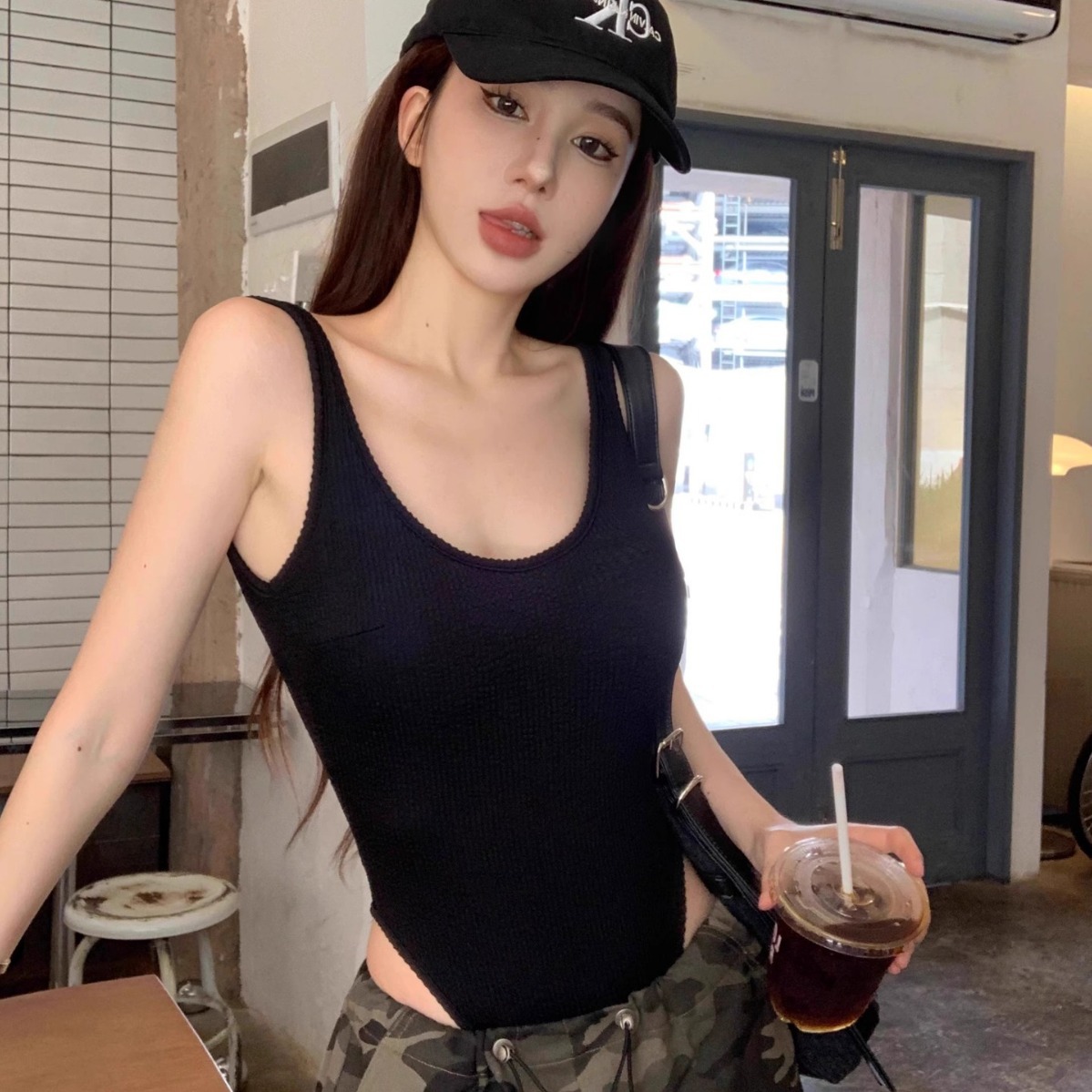 Black Strappy Bodysuit Sexy Ba - Suspender Tank Top 评论和价格
