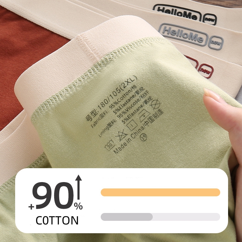L-4XL Breathable Cotton Men Bo - Boxer Brief Pack Cotton 评论和价格