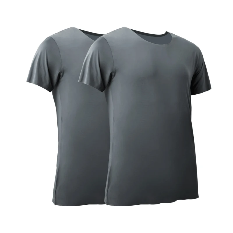 2PCS Men's Summer Ice Silk Sea - Undershirt Crew Neck 评论和价格