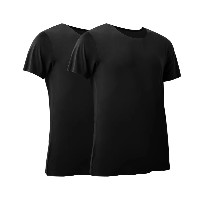 2PCS Men's Summer Ice Silk Sea - Undershirt Crew Neck 评论和价格