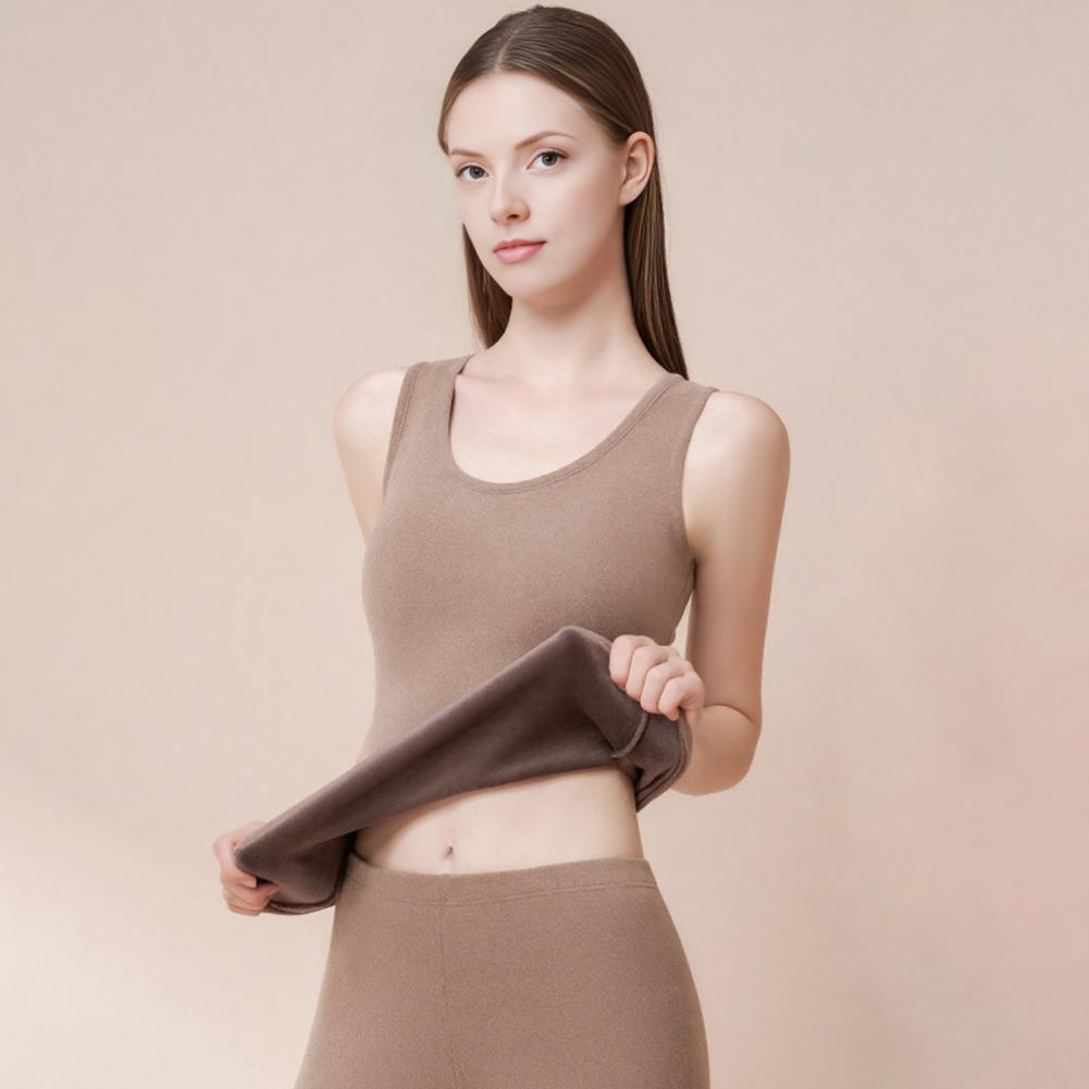 Fleece Lined Women Thermal Tan - Undershirt Crew Neck 评论和价格