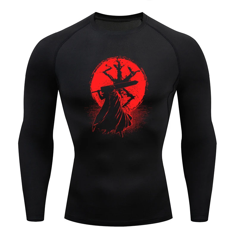 Sportswear for Men Gym Anime B - T Shirt Tight Fit 评论和价格
