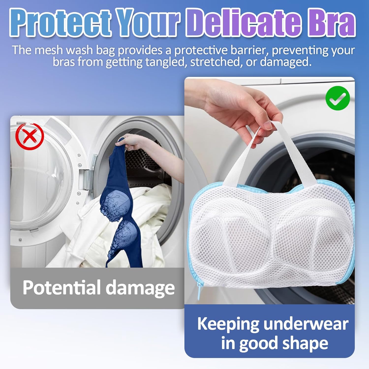 2-Pack Bra Wash Bags- Non-Defo - Multi Pack Underwear 评论和价格