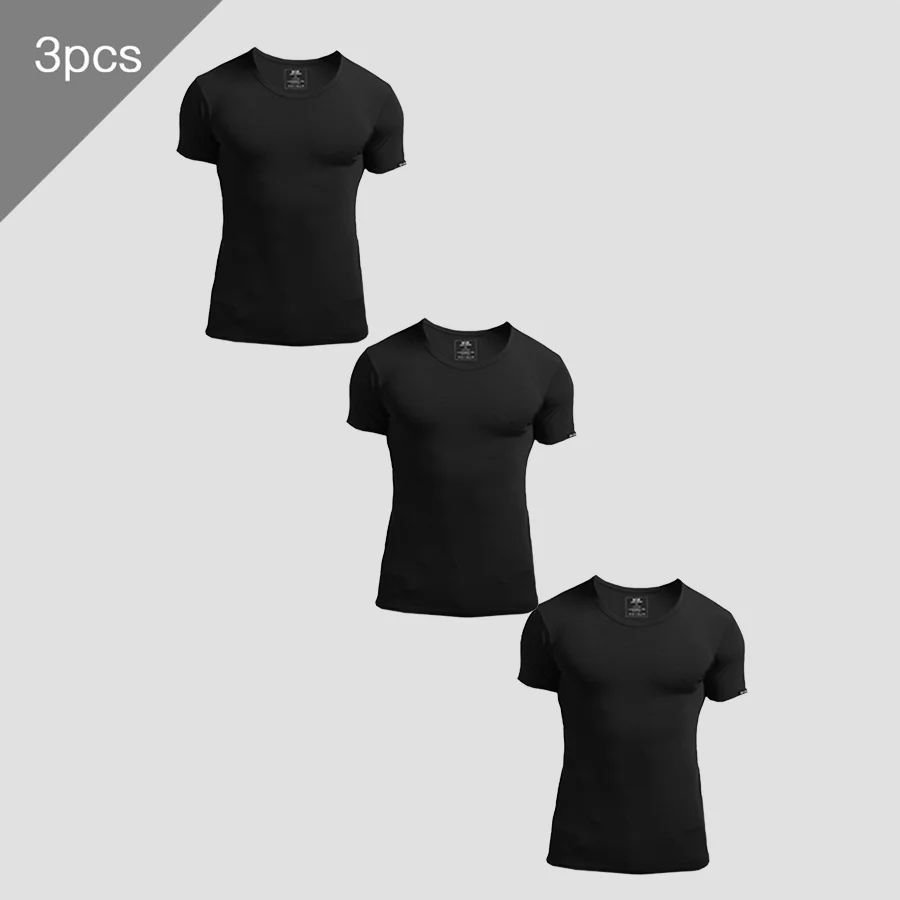 3PCS Men's Summer Short Sleeve - Undershirt Crew Neck 评论和价格