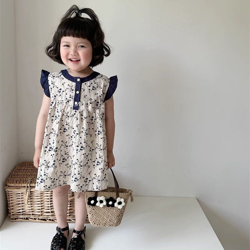 Girls summer floral dress 2024 - Undershirt Crew Neck 评论和价格