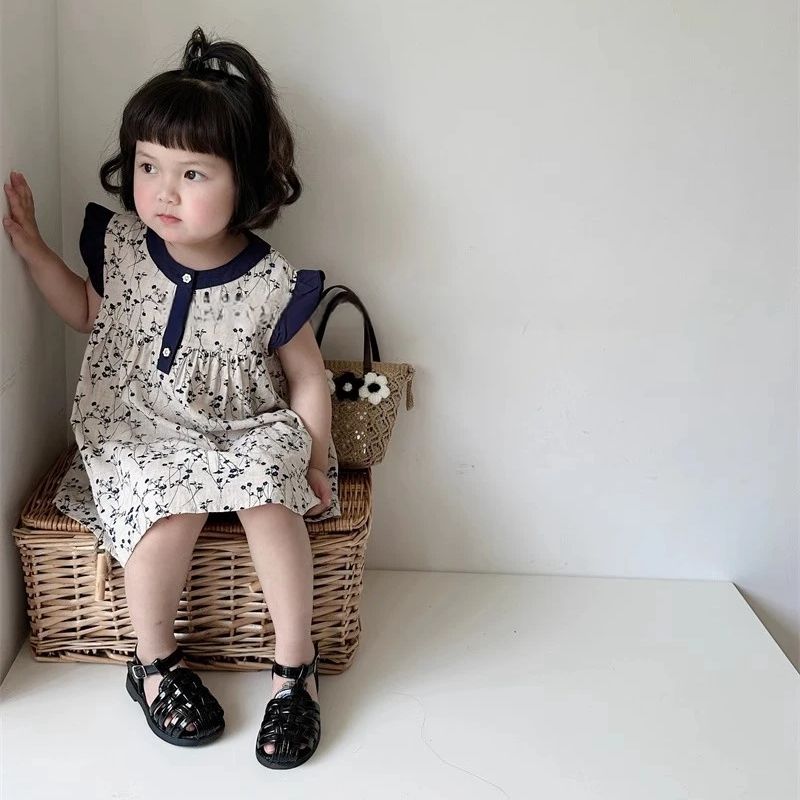 Girls summer floral dress 2024 - Undershirt Crew Neck 评论和价格