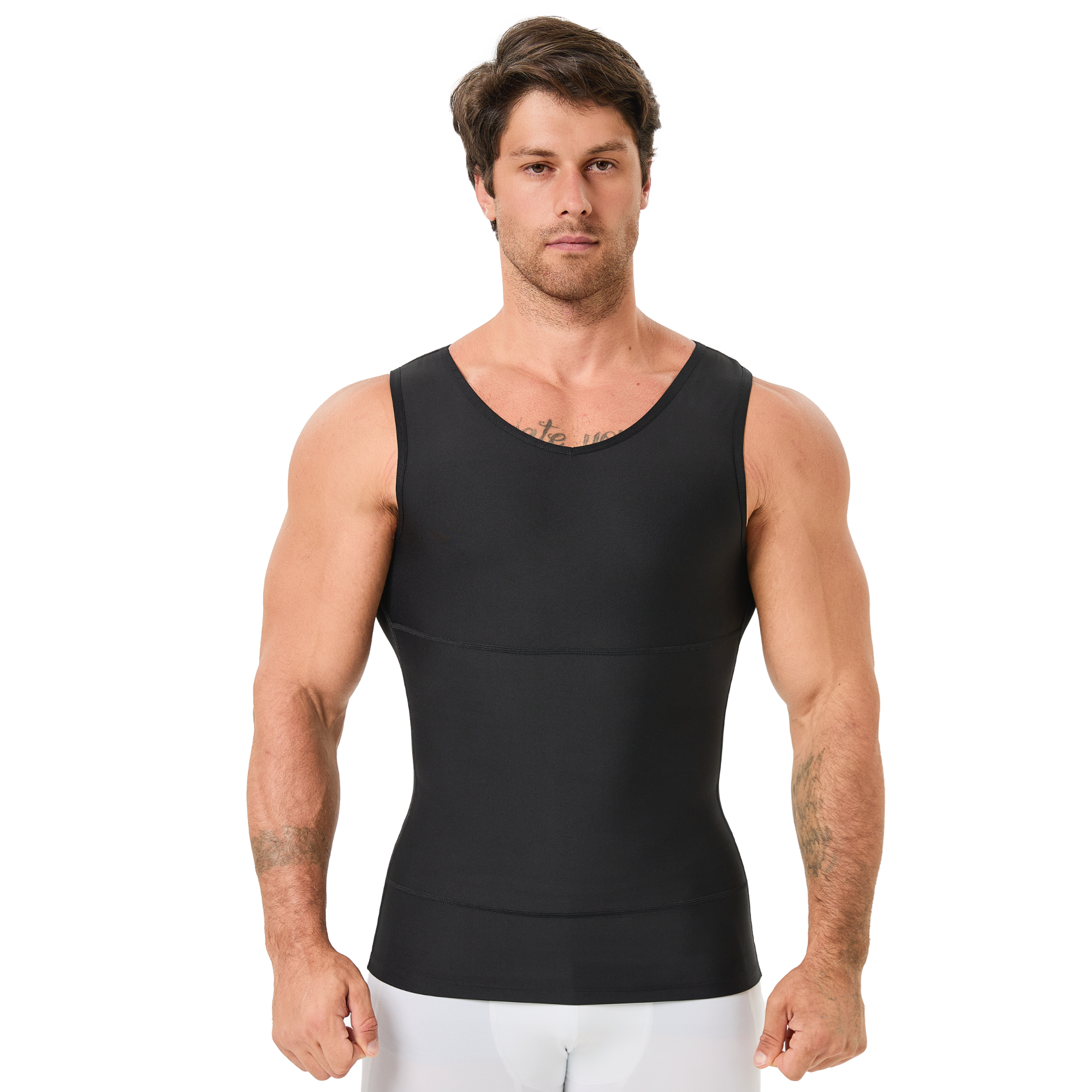 Men's V Neck Compression Shape - Undershirt Crew Neck 评论和价格