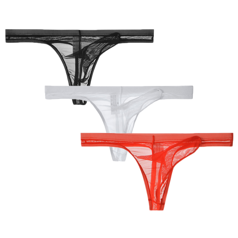 3Pcs/lot Men Underwear T-Back  - Multi Pack Underwear 评论和价格