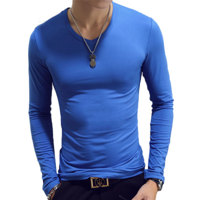 V Neck Mens T Shirts Plain Lon - Undershirt Crew Neck 评论和价格