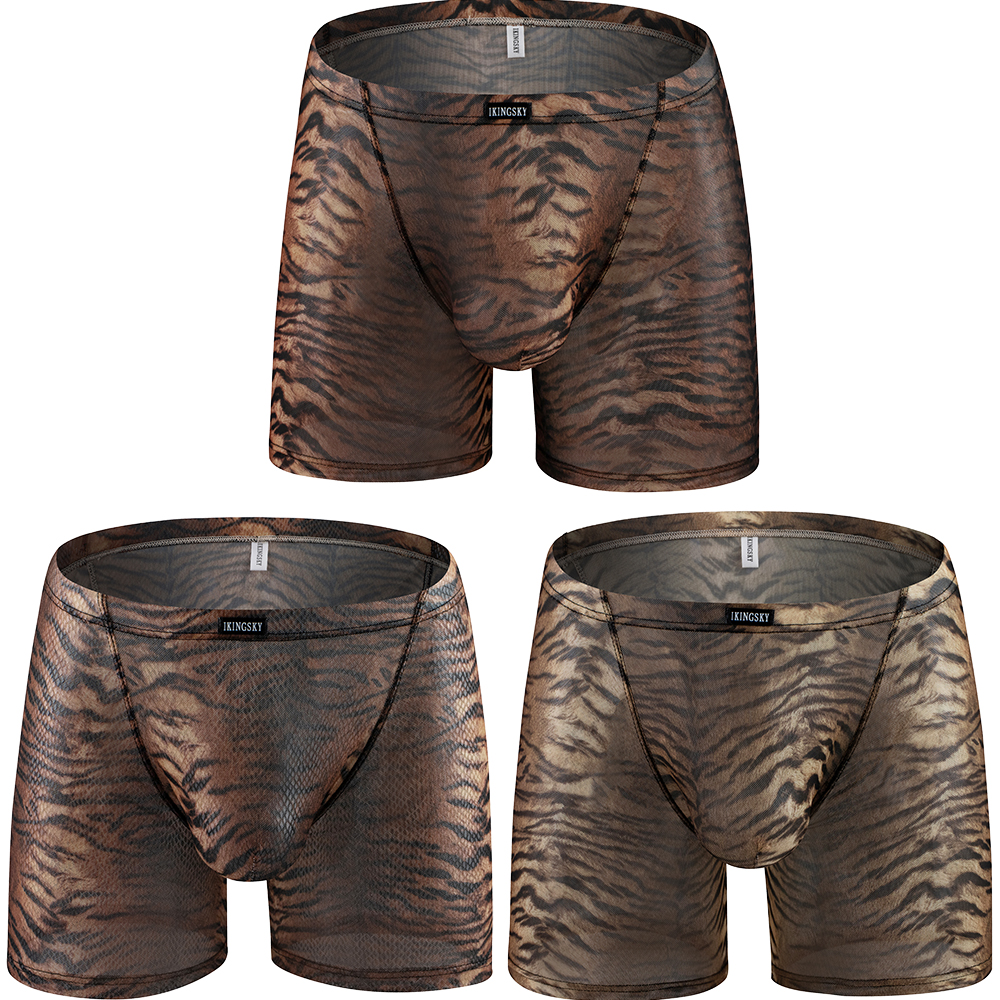 iKingsky Men's Tiger Stripes L - Long Leg Trunk Men 评论和价格