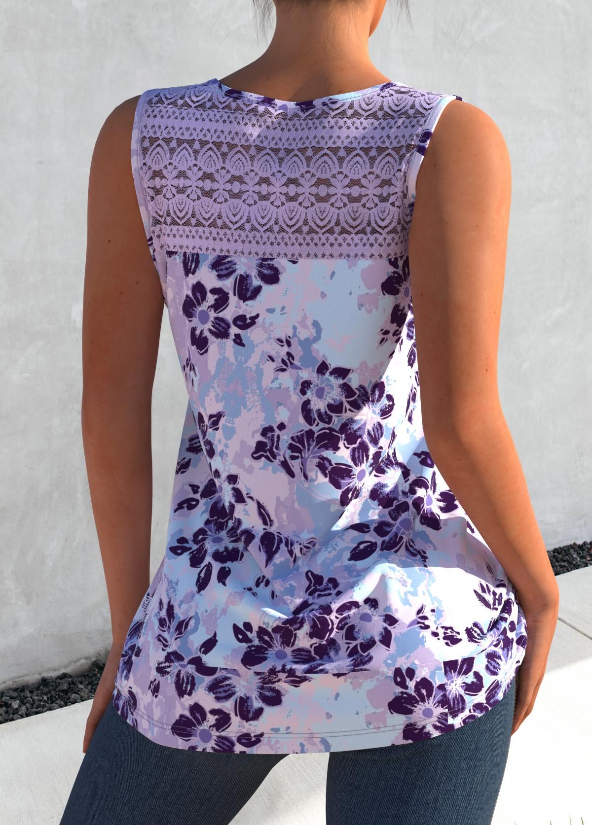 Plus Size Cross Strap Floral P - Suspender Tank Top 评论和价格
