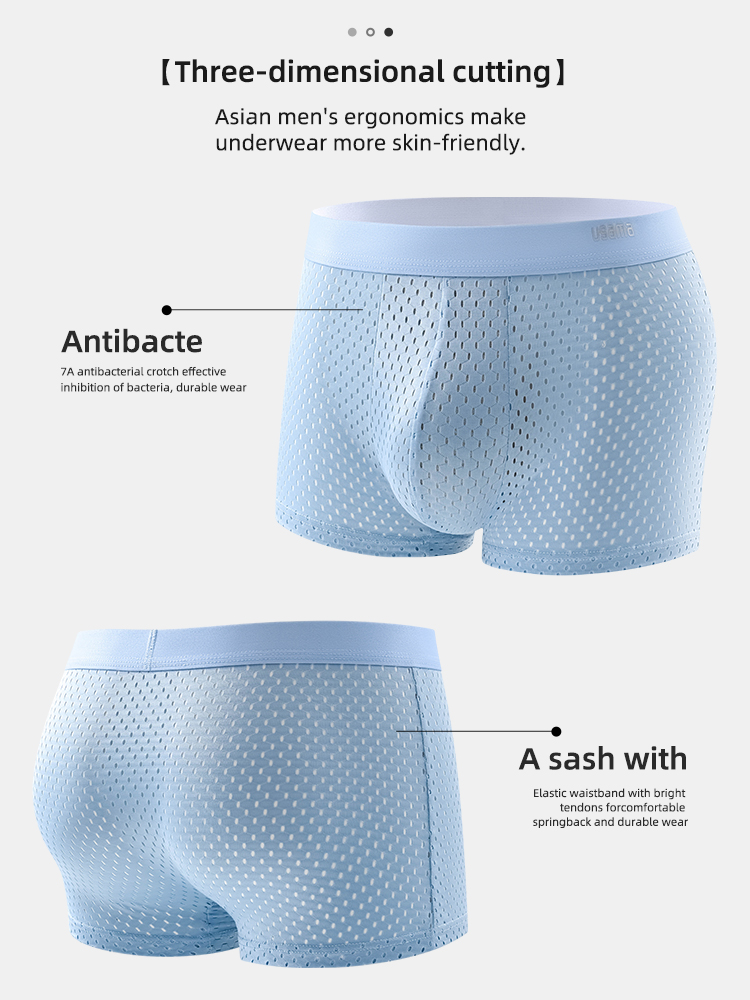 4pcs Men's Boxer Shorts Ice Si - Multi Pack Underwear 评论和价格
