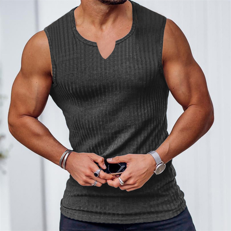 2024 Summer new men V-neck Ves - Undershirt Crew Neck 评论和价格