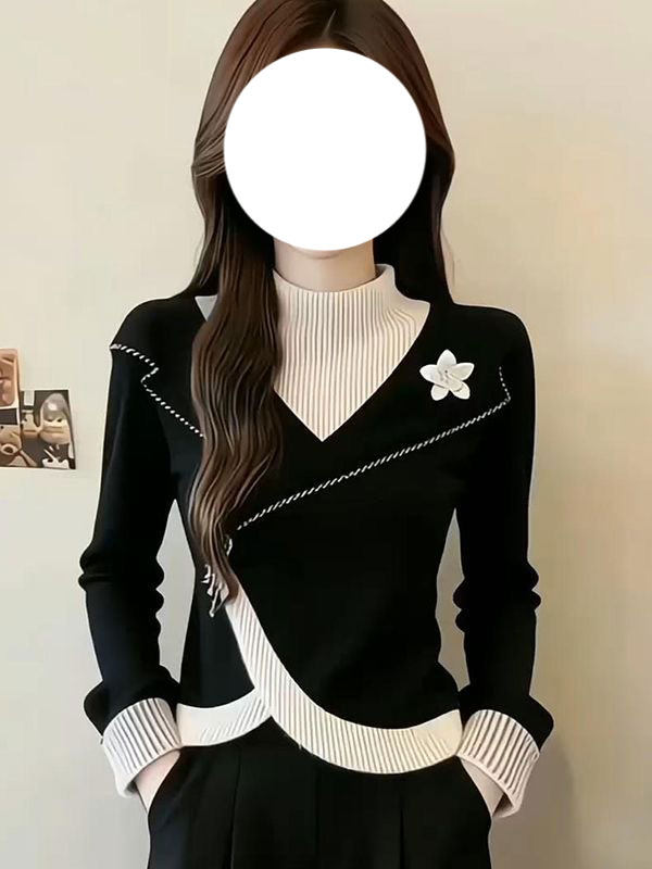Faionable Contrast Color Blo H - Base Layer Top 评论和价格