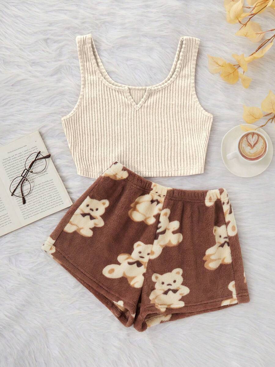 Brown Ribbed Brushed Tank Top  - Tank Top Ribbed 评论和价格