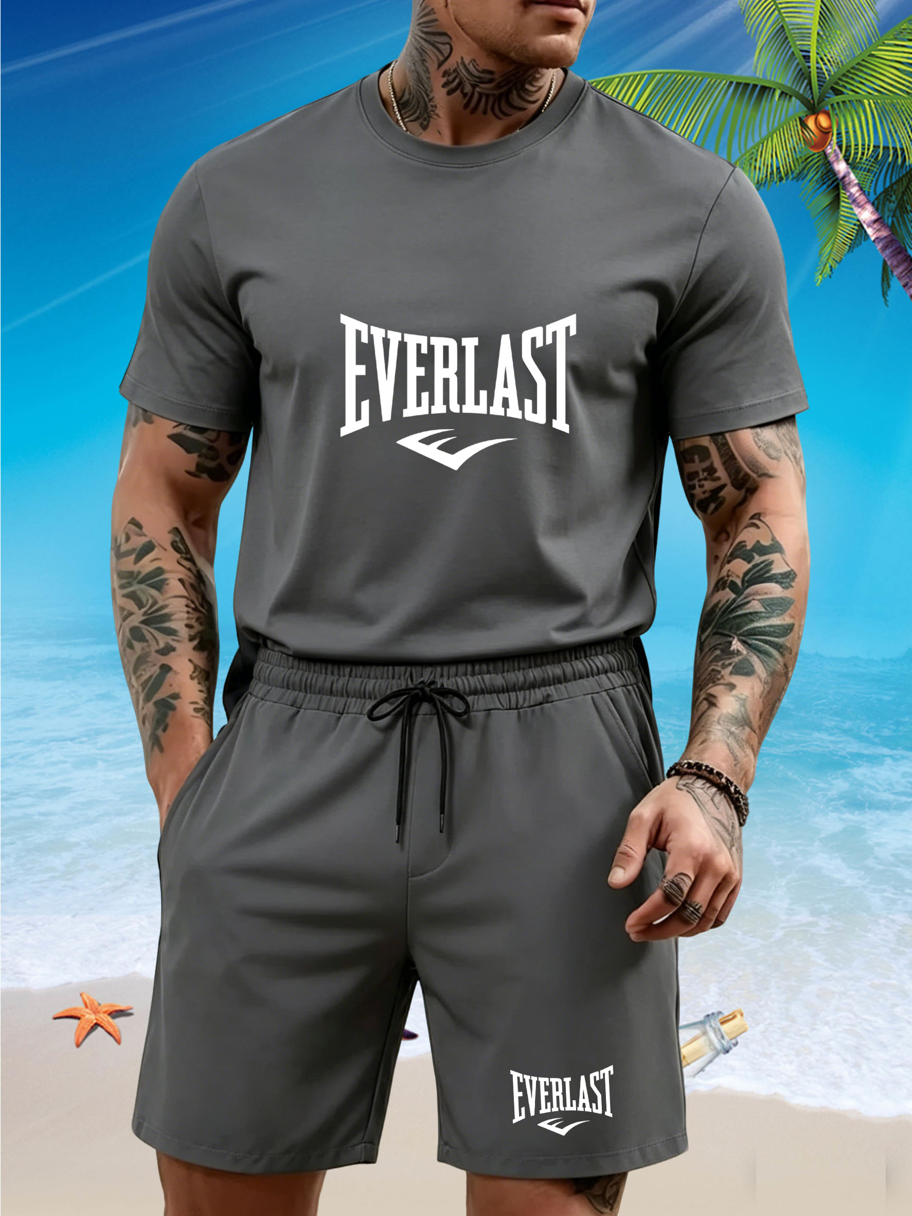 New men's slim fit T-shirt set - T Shirt Tight Fit 评论和价格