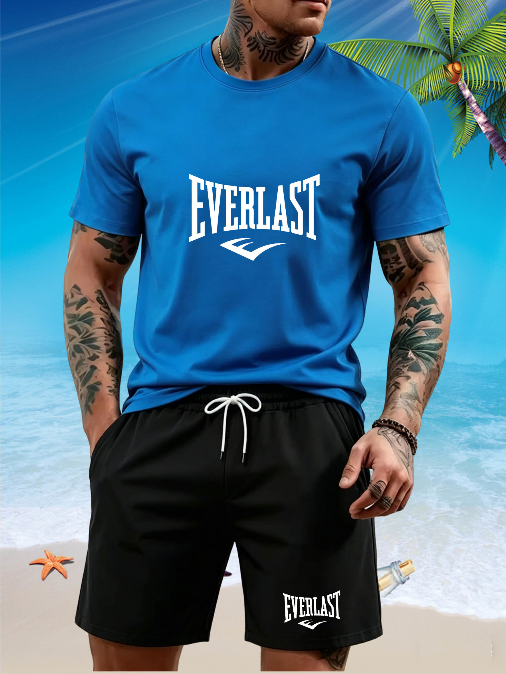 New men's slim fit T-shirt set - T Shirt Tight Fit 评论和价格