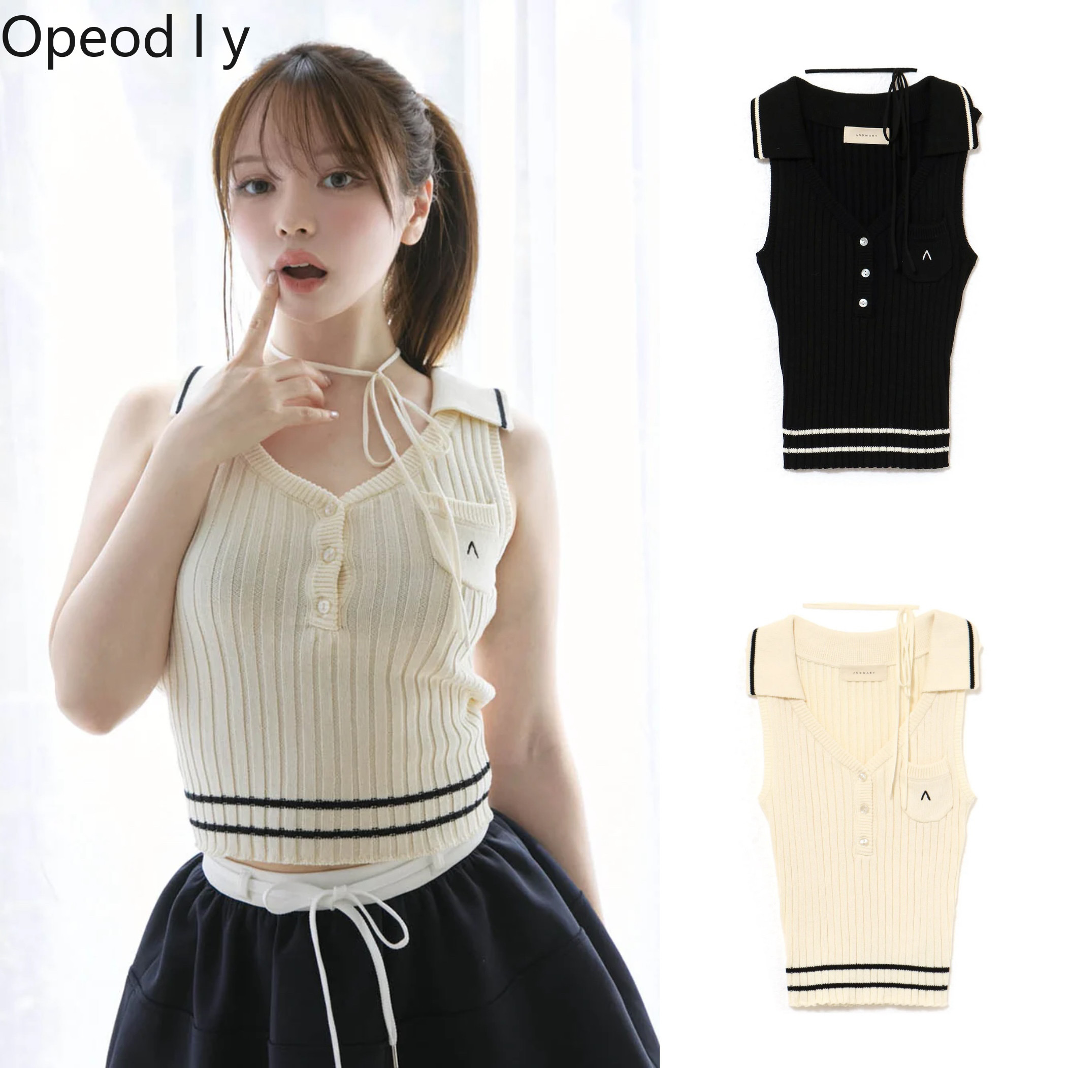 Japanese Sweet Lapel Twist V-n - Suspender Tank Top 评论和价格