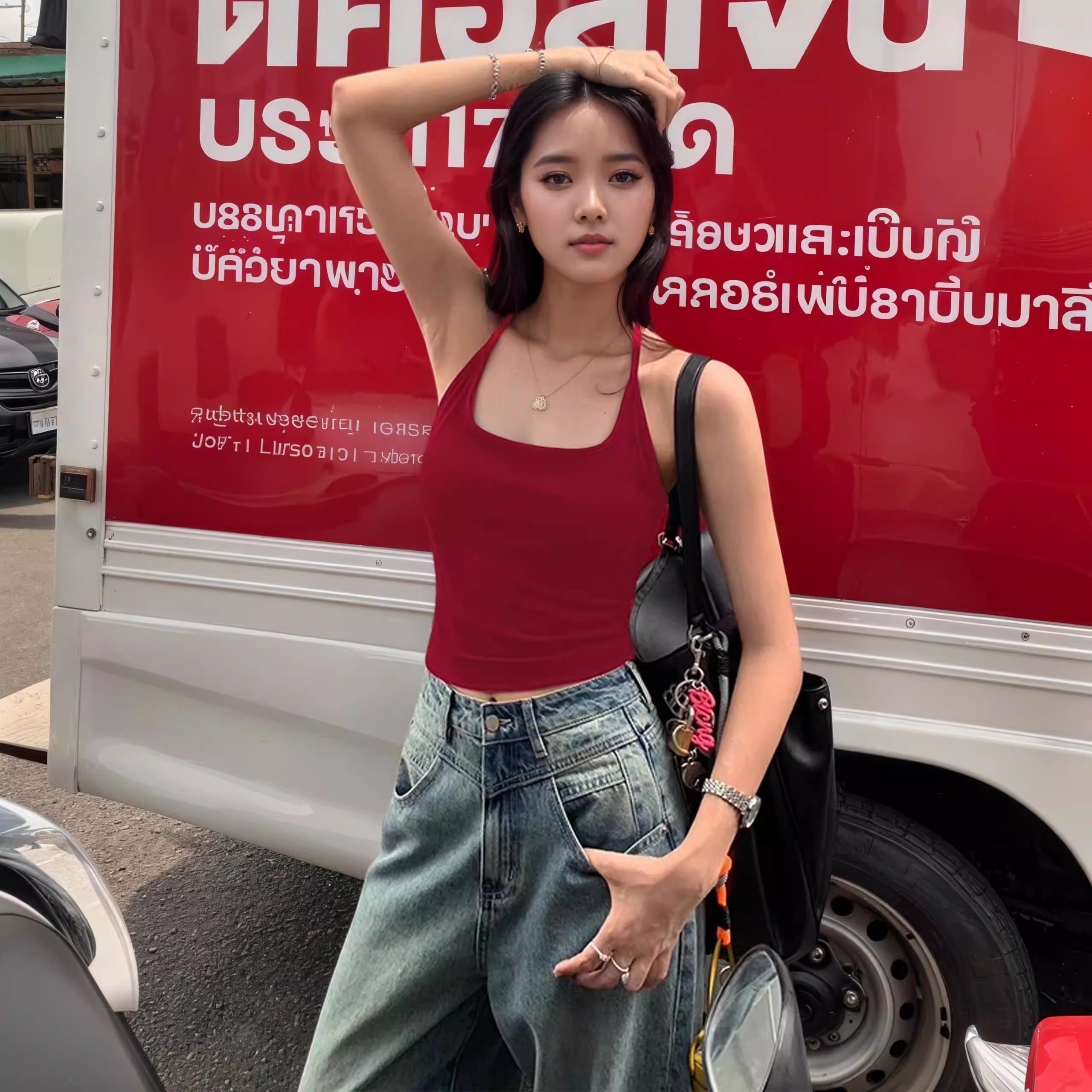 Women's Color-Blocked Thin-Str - Suspender Tank Top 评论和价格