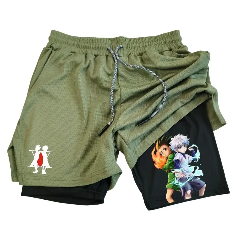 Mens 2in1 Running Short with P - Compression Shorts Athletes 评论和价格