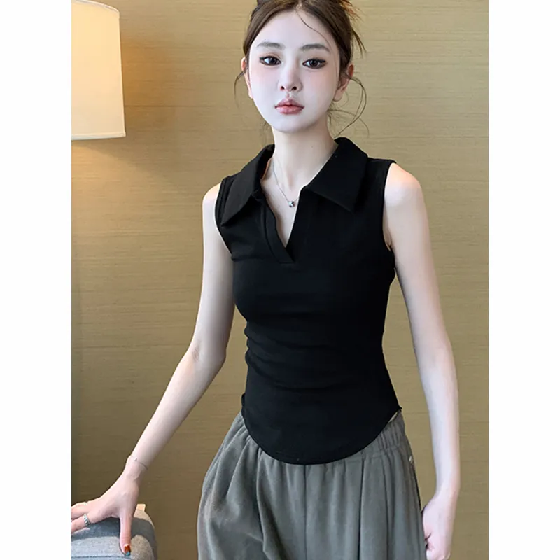 Women's White Sleeveless Polo  - Tank Top Ribbed 评论和价格