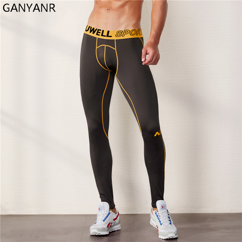 GANYANR Running Tights Men Spo - Compression Long Pant 评论和价格