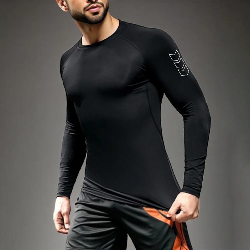 Men Quick-dry T-shirt Long Sle - Base Layer Top 评论和价格